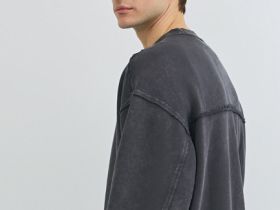 Свитшот с эффектом стирки, Серый