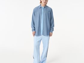 Мужская лёгкая рубашка Lacoste из экологического материала тенсель