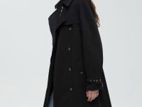 Двубортный тренч с рукавом реглан