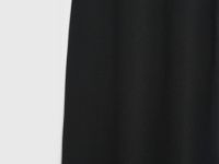 Вязаное платье с воротником-поло, Черный