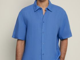 Рубашка изо льна с коротким рукавом