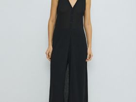 Удлинённый жилет из трикотажа, Черный