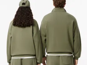 Толстовка Lacoste унисекс с молнией и высоким воротом