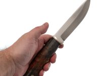 Нож Тигр, сталь PGK , рукоять мельхиор, стабилизированная карельская береза