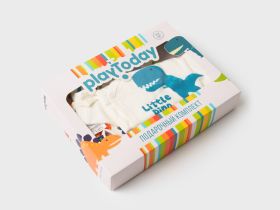 Комплект детский трикотажный для мальчиков: боди, комбинезон, нагрудник, чепчик