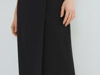 Прямая юбка миди на запах, Черный