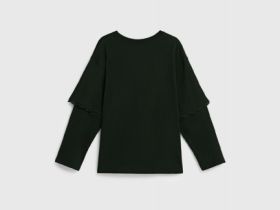 Лонгслив с принтом для девочек, Черный