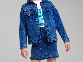 Юбка текстильная джинсовая для девочек