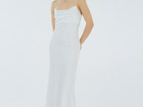 Платье на тонких бретелях, Белый