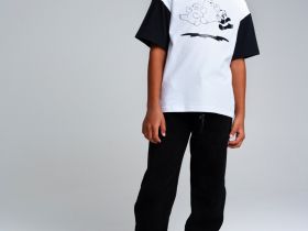 Брюки трикотажные утепленные флисом для мальчиков