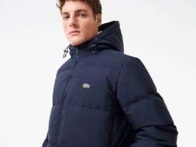 Мужская стёганая куртка Lacoste с капюшоном