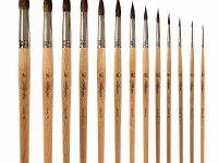 Кисть соболь №7 круглая Альбатрос "Аврора" длинная ручка