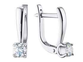 Серьги из белого золота с бриллиантами э4701сг06200855