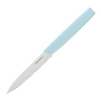 Нож кухонный серрейтор для фруктов и овощей Okroshka Salad 10 см, сталь 5cr15mov, рукоять пластик, голубой