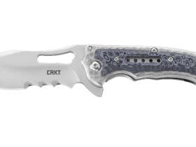 Складной нож CRKT Fossil™ BLACK WITH VEFF SERRATIONS™, сталь 8Cr13MoV, рукоять сталь 2Cr13, накладки G10