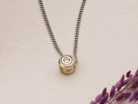 Подвеска из желтого золота с бриллиантом э0301пд04175900