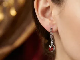 Серьги из серебра с гранатами э0606сг01260372