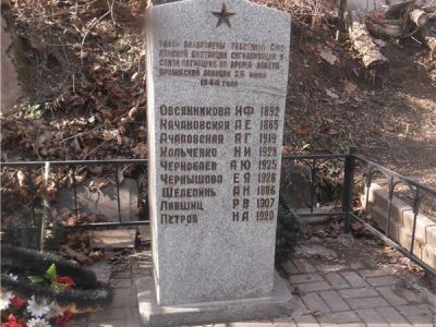 Братская могила железнодорожников, погибших в 1944 г. при бомбежке