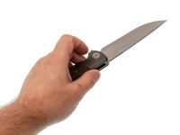 Складной нож Maxace Goliath Brown, сталь Bohler K110, рукоять микарта/темный больстер