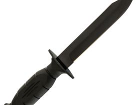 Армейский нож Разведчика Вишня, сталь 65Г, резина