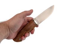 Нож Охотник, сталь Elmax, рукоять стабилизированная карельская береза