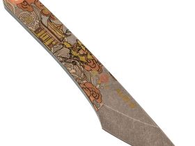 Нож N.C.Custom киридаши Лошадь stonewash, сталь AUS-8