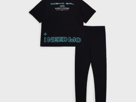 Комплект трикотажный для девочек: фуфайка (футболка), брюки (легинсы)