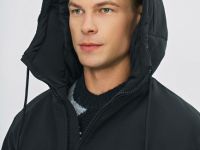 Утеплённая куртка с капюшоном, Черный