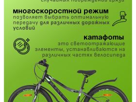 Подростковый велосипед Stels Turbo 410 MD 24, год 2025, цвет Черный-Зеленый, ростовка 12