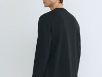 Базовый лонгслив из плотного хлопка, Черный