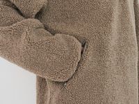 Толстовка из шерпы с воротником на молнии, Коричневый