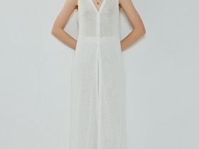 Удлинённый жилет из трикотажа, Белый