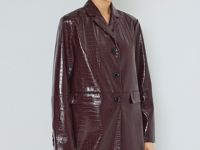 Плащ из искусственной кожи, Фиолетовый
