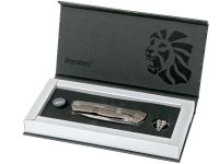Нож складной LionSteel ROK B, сталь Bhler M390 Satin Finish, рукоять титан, бронзовый цвет
