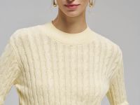 Джемпер прямого кроя из хлопка с косами