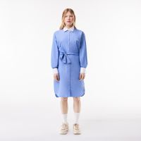 Платье - поло Lacoste в полоску с длинным рукавом и поясом