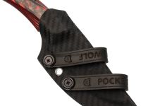 Нож Pocket Wolf Мини Тактик, сталь K340, рукоять G10/хаотичный карбон, красный