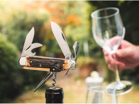 Мультитул Boker Camp Knife Stag, сталь 4034, рукоять никель/рог