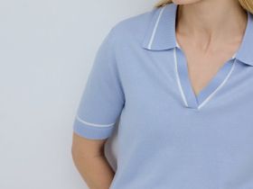 Джемпер-поло с коротким рукавом, Голубой