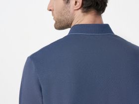 Поло из шелковистого пике, Синий