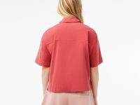 Женская рубашка Lacoste оверсайз с коротким рукавом