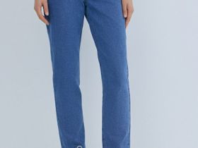 Узкие джинсы с высокой посадкой, Синий