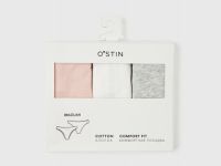 Трусы-бразилиана с кружевом, 3 шт., Розовый