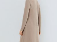 Платье А-силуэта с длинным рукавом, Коричневый