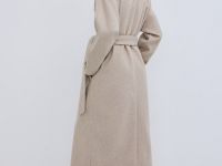 Пальто с поясом, Бежевый