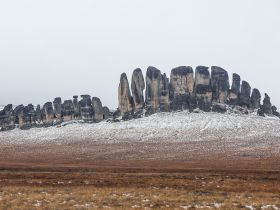 Арктическая снегоходная экспедиция «К Каменным Людям Сундуруна через кряж Суор Уйата». Сопутствующая рыбалка на трофейного арктического гольца