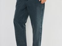 Брюки из вельвета с эффектом стирки, Синий