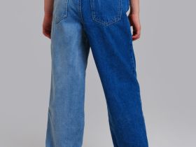 Брюки текстильные джинсовые для девочек