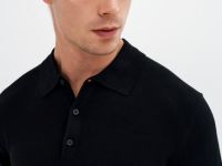 Вязаный джемпер-поло, Черный