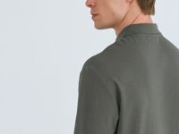 Поло из текстурной хлопковой ткани, Коричневый